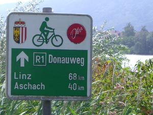 Donauradwegschild Oberösterreich
