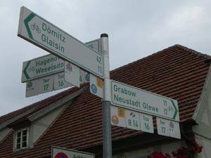 Hinweisschild in Ludwigslust Hinweisschild in Ludwigslust