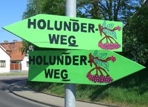 Wegweiser Holunder-Radweg