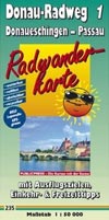 Radwanderkarte Donau 1: Donaueschingen - Passau