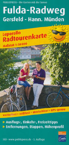 Radwanderkarte Fulda - Gersfeld - Hann Münden Radwanderkarte Fulda-Radweg Gersfeld - Hann Münden