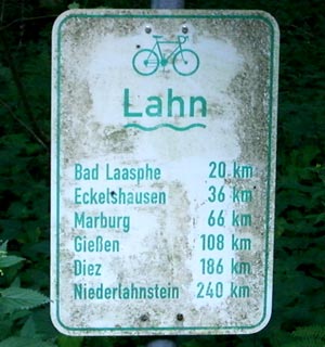 Hinweischild Lahn-Radweg
