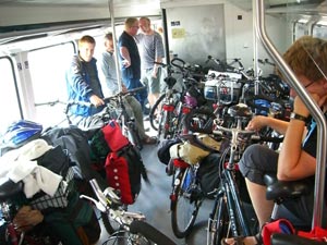 Zugrückfahrt Fahrradabteil Zugrückfahrt Fahrradabteil