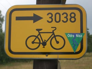 Hinweisschild Jablonec nad Nisou Radweg-Hinweisschild Jablonec nad Nisou