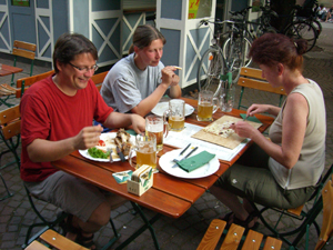 Abendessen im Brauhaus in Karlsruhe