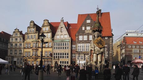 Bremen Marktplatz mit Rolandfigur