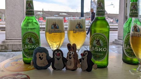La&scaron;ko Pivo am Bahnhof Ljubljana