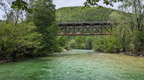 Eisenbahnbr&uuml;cke &uuml;ber Sava Bohinjka