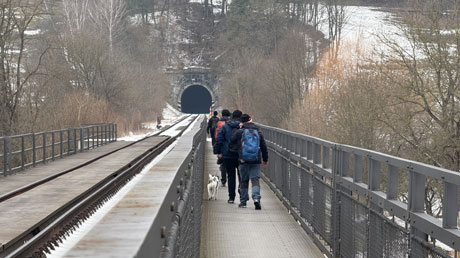 Bahnbr�cke �ber die Jizera