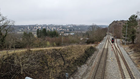 Blick aus der N�hmaschine