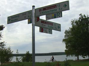 Bergwitzsee Radwegschild Bergwitzsee Radwegschild