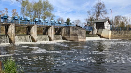 Staßfurt Bodewehr am Schütz Staßfurt Bodewehr am Schütz