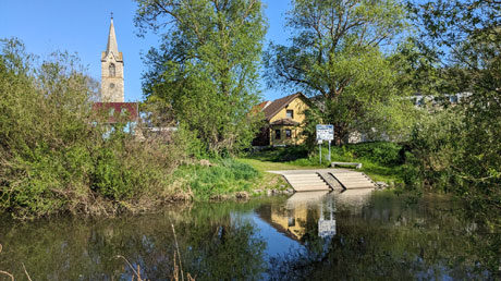 Blick über die Bode zum Anleger Löderburg Blick über die Bode zum Anleger Löderburg