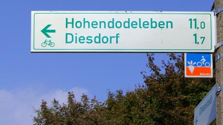 Börderadweg Schild Börderadweg Schild
