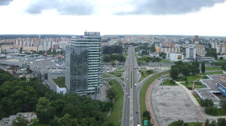 Bratislava Ausblick vom UFO auf Donau