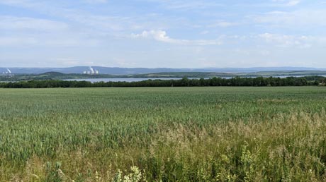 Rückblick auf den Stausee Nechranice Rückblick auf den Stausee Nechranice