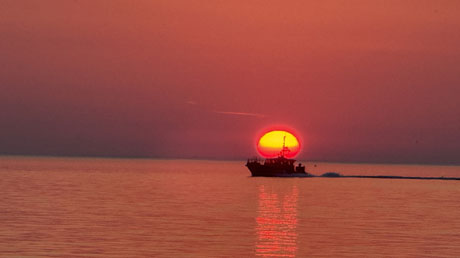 Insel Poel Ostsee mit Sonnenuntergang