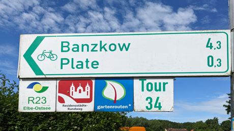Radwegweiser Plate, Banzkow