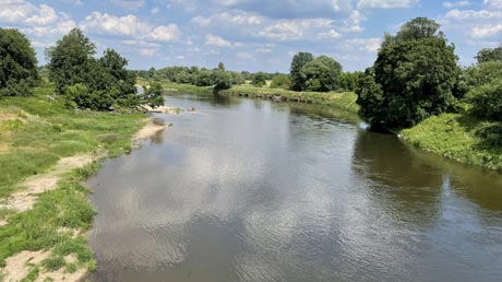 Blick von der Brücke zur Mulde Blick von der Brücke zur Mulde