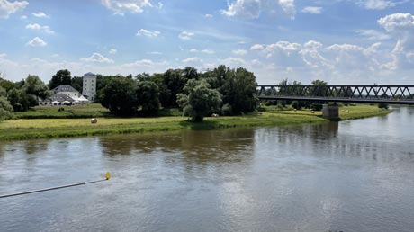 Elbblick von der Brücke Rosslau Elbblick von der Brücke Rosslau