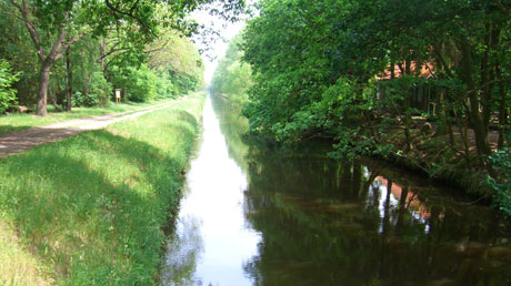 Blick auf die Ohre an der Dr&ouml;mling-Information