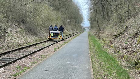 Kanonenbahn-Radweg mit Draisine