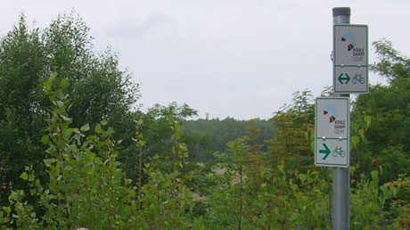 Schild Kohle-Dampf-Licht-Radweg