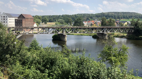 Rochlitz bahnbrücke über Mulde