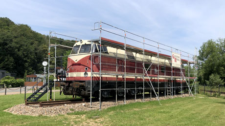 alte Diesellok in Wiesenburg