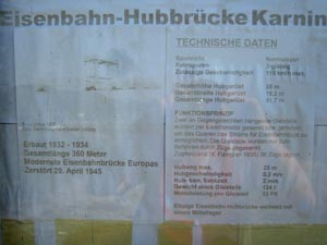 Eisenbahnbrücke Karnin Eisenbahnhubbrücke bei Karnin