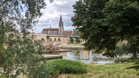 Blick über die Donau in Regensburg Blick über die Donau in Regensburg