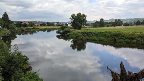 Blick von der Brücke in Regenstauf Blick von der Brücke in Regenstauf