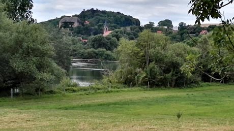 Blick über die Saale nach Friedeburg