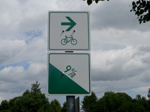 Radweg Hinweisschild 9% Gefälle Radweg Hinweisschild 9% Gefälle