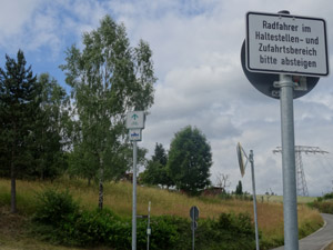 Radweg Hinweisschild Absteigen Radweg Hinweisschild Absteigen