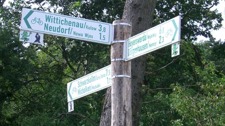 Schild Frosch-Krabat-Radweg