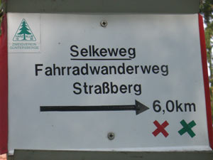 Radwegschild Selketal
