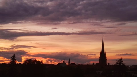 Sonnenuntergang über Erfurt