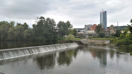 Saale in Jena - Paradieswehr Saale in Jena - Paradieswehr