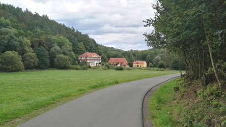 Radweg durch Wald