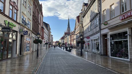 Mühlhausen leere Innenstadt nach dem Regen Mühlhausen leere Innenstadt nach dem Regen